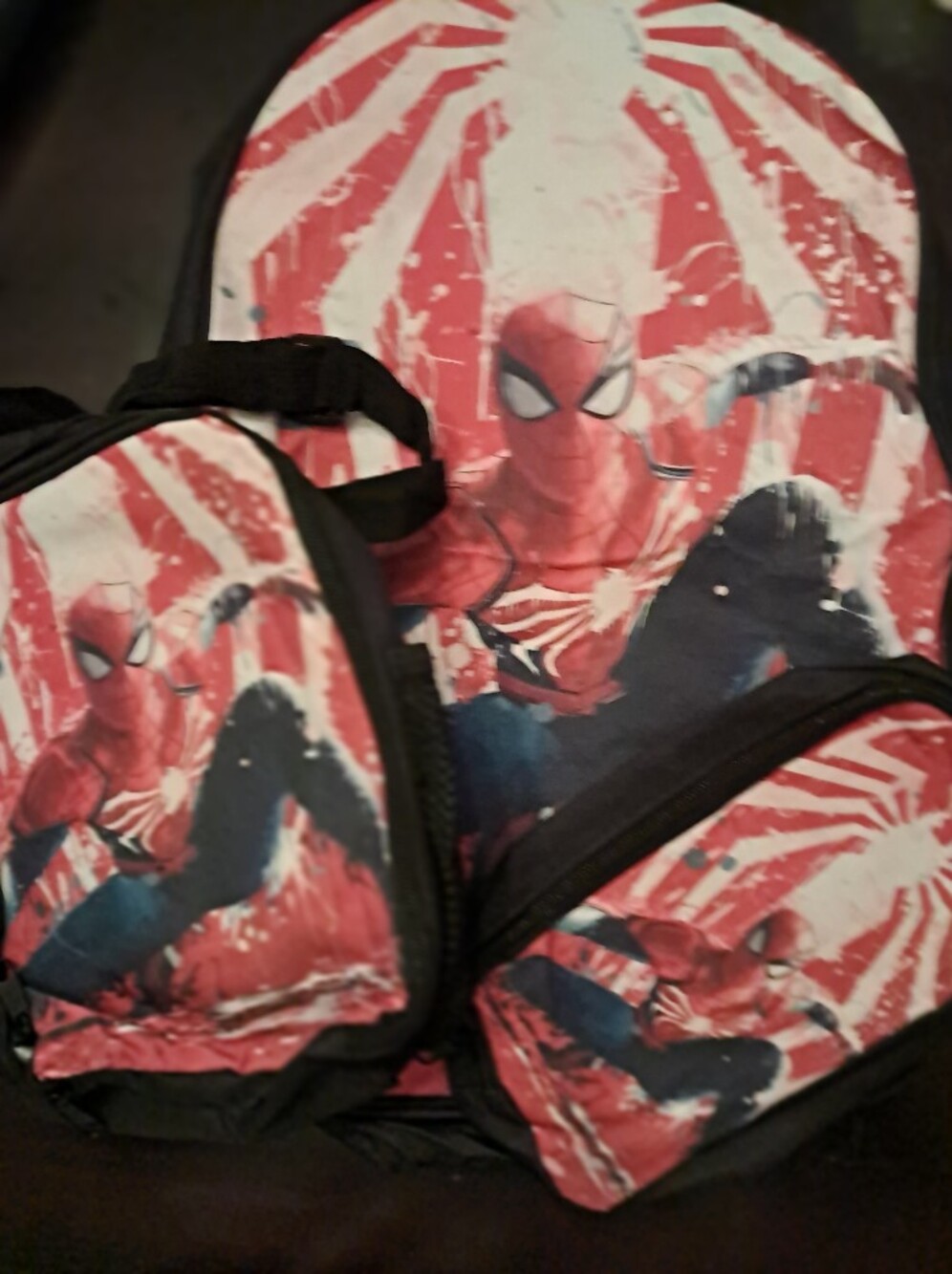 Kids Red Spider-Man Backpack Set
